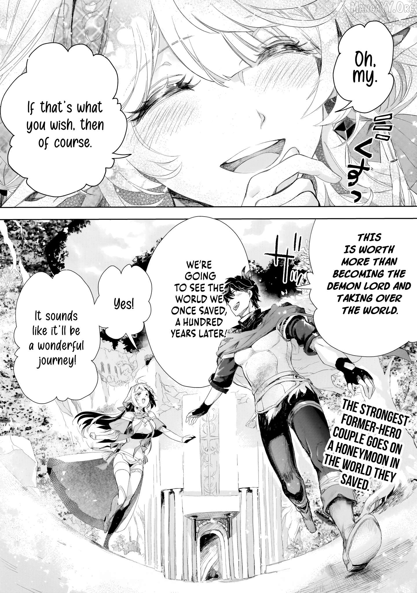 Elf Tsuma to Hajimeru Yuukyuu no Tabi ~Densetsu no Yuusha, Aisuru Elf to Tomoni 100-nen Mae ni Sukutta Sekai wo Tabisuru~ Chapter 1 - Page 58