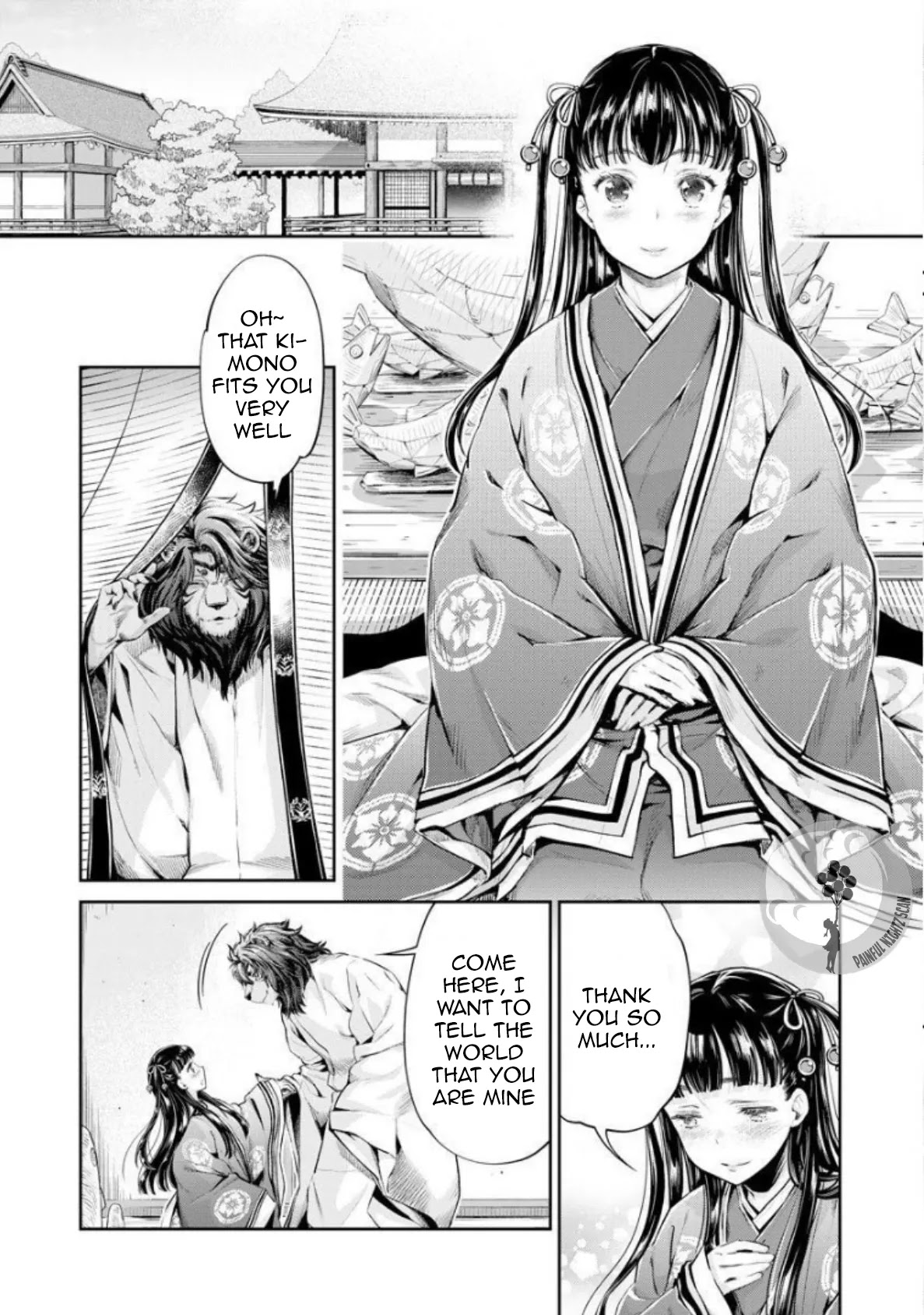 Heian Juukon Monogatari ~Juujin Danna-sama wa Shojo Hanayome wo Amaku Torokasu~ Chapter 6 - Page 29