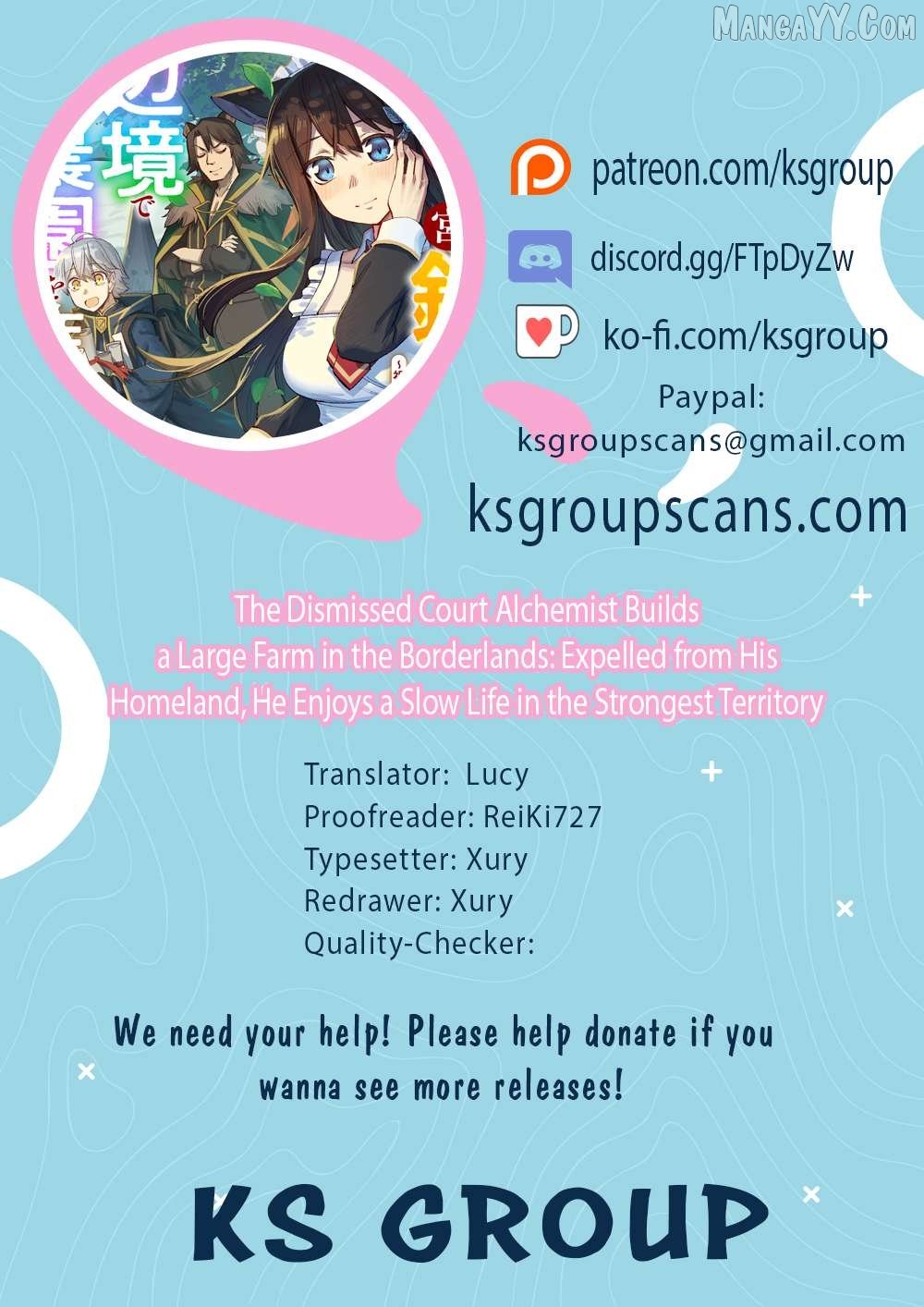 Kaikosareta Kyuutei Renkinjutsushi wa Henkyou de Dai Nouen wo Tsukuriageru – Sokoku wo Oidasareta kedo, Saikyou Ryouchi de Slow Life wo Ouka suru Chapter 20 - Page 1