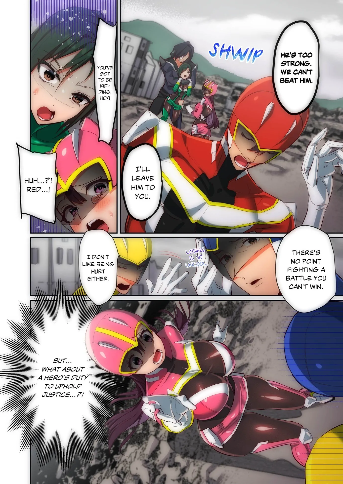 Pitiful Ranger Pink: I’m Such a Disgrace, but It Feels So Good! Chapter 2 - Page 6