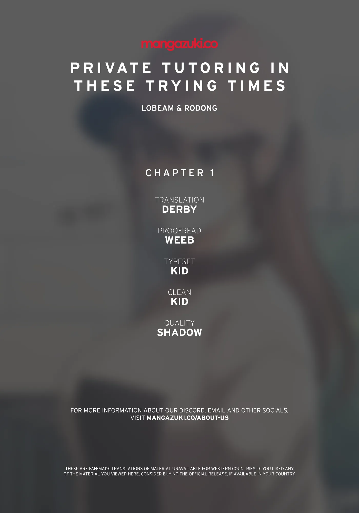 Private Tutoring in These Trying Times Chapter 1 - Page 1