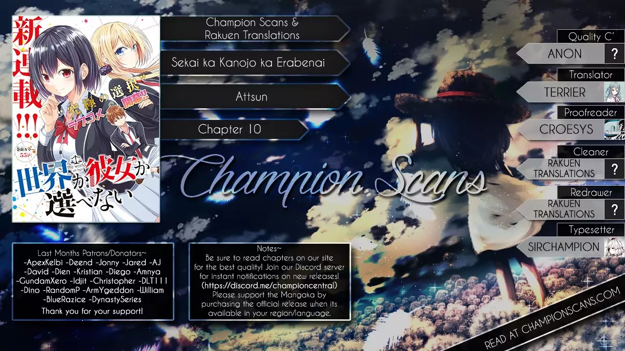 Sekai ka Kanojo ka Erabenai Chapter 10 - Page 1