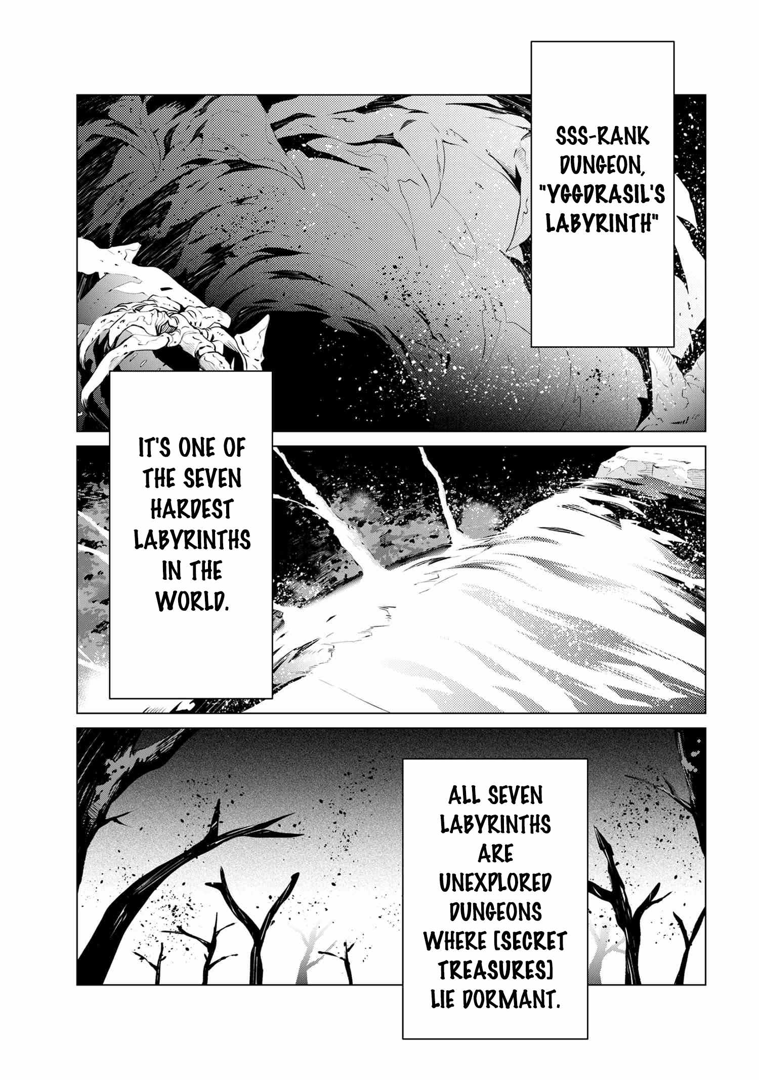 SSS-Rank Dungeon de Knife Ippon Tewatasare Tsuihou Sareta Shiro Madoushi: Yggdrasil no Noroi ni Yori Jakuten de Aru Maryoku Fusoku o Kokufukushi Sekai Saikyou e to Itaru Chapter 1 - Page 4