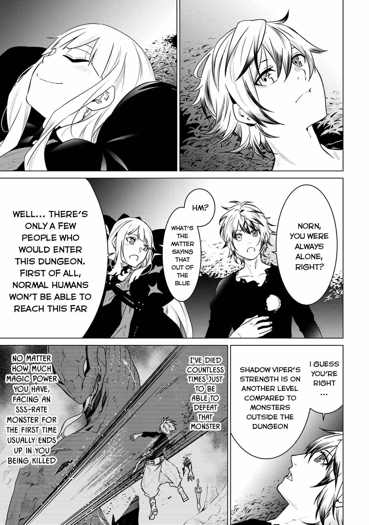 SSS-Rank Dungeon de Knife Ippon Tewatasare Tsuihou Sareta Shiro Madoushi: Yggdrasil no Noroi ni Yori Jakuten de Aru Maryoku Fusoku o Kokufukushi Sekai Saikyou e to Itaru Chapter 2.2 - Page 19