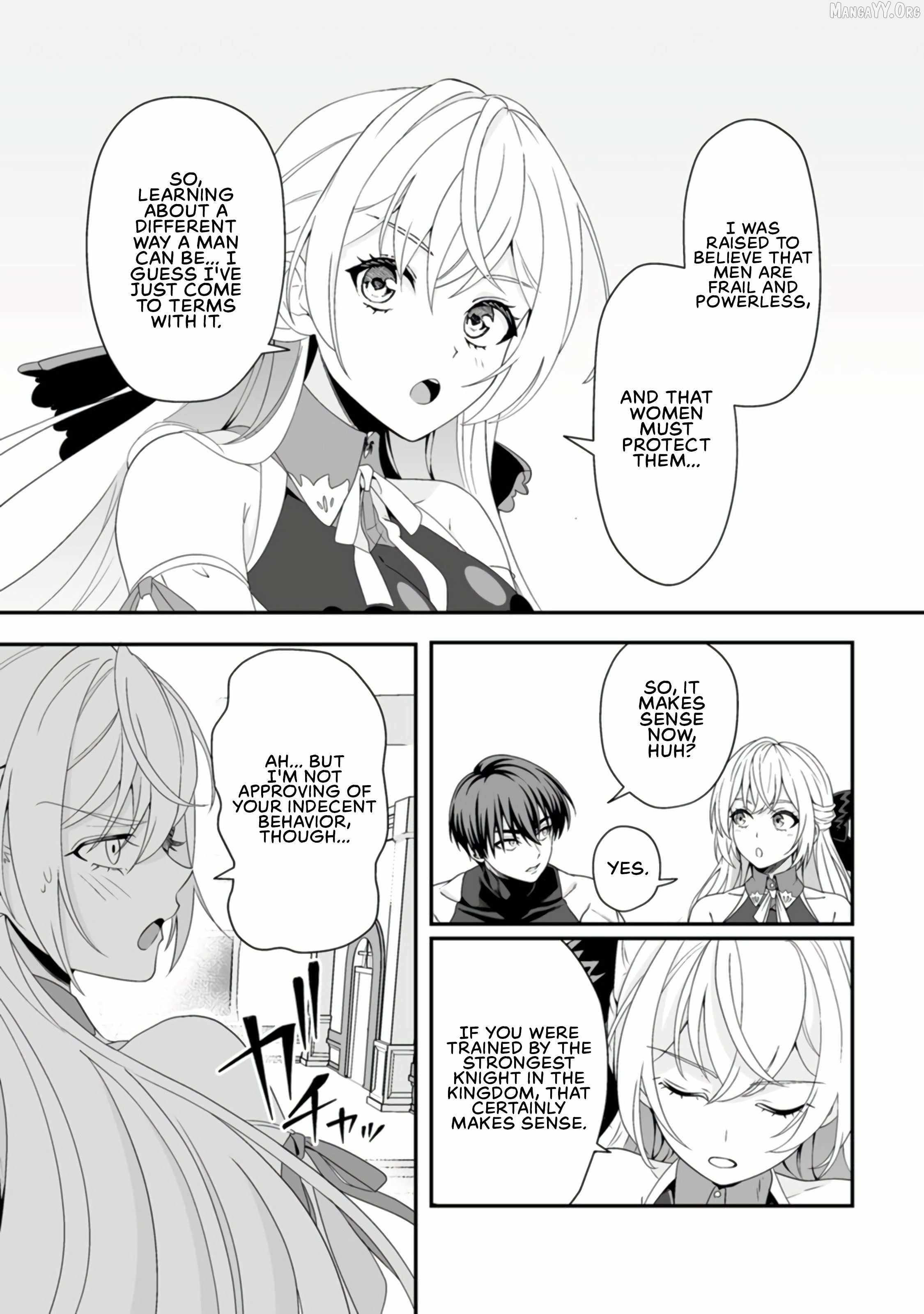 Teisou Gyakuten Sekai De Yuiitsu No Otoko Kishi No Ore, Onna Kishi Gakuen Ni Nyuugaku Shitara Nazeka Eiyou Atsukai Sareta ~Zetsurin Skill De Harem Musou~ Chapter 4 - Page 23
